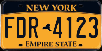 NY license plate FDR4123