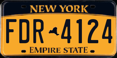 NY license plate FDR4124