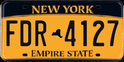 NY license plate FDR4127