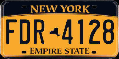 NY license plate FDR4128