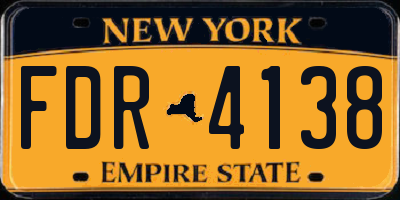 NY license plate FDR4138