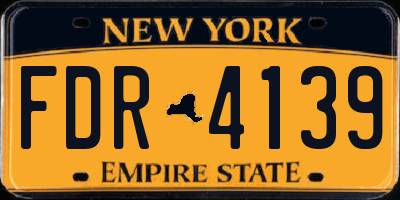 NY license plate FDR4139