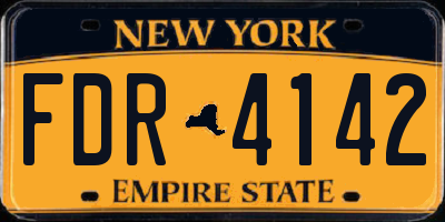 NY license plate FDR4142