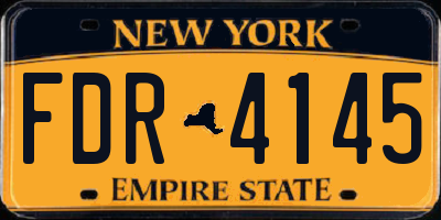 NY license plate FDR4145