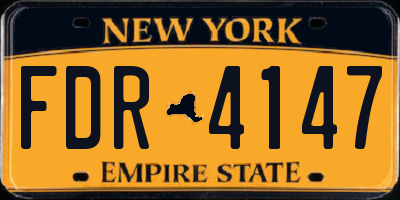 NY license plate FDR4147