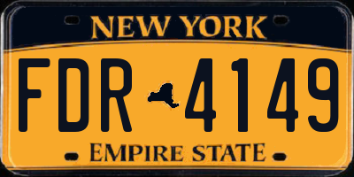 NY license plate FDR4149