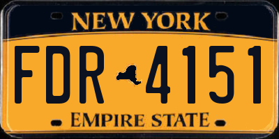 NY license plate FDR4151