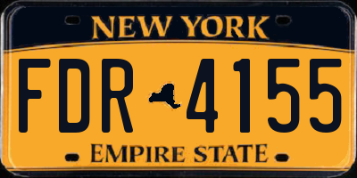 NY license plate FDR4155
