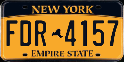 NY license plate FDR4157
