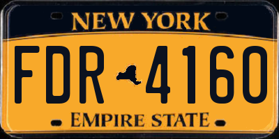 NY license plate FDR4160