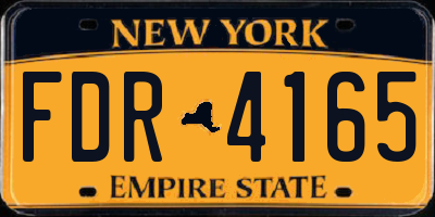 NY license plate FDR4165
