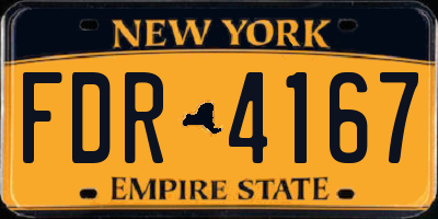 NY license plate FDR4167