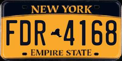 NY license plate FDR4168