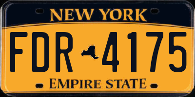 NY license plate FDR4175
