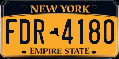 NY license plate FDR4180