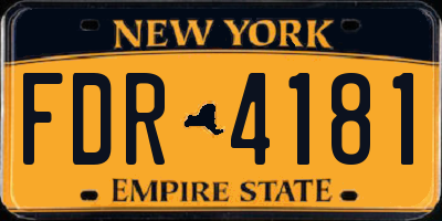 NY license plate FDR4181