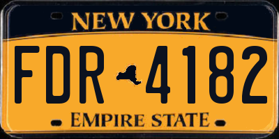 NY license plate FDR4182