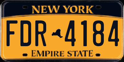 NY license plate FDR4184