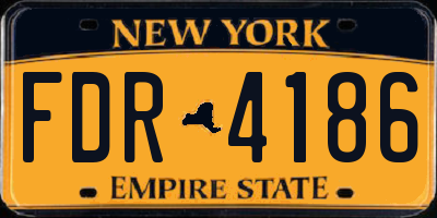 NY license plate FDR4186