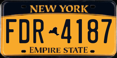 NY license plate FDR4187