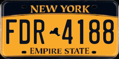 NY license plate FDR4188