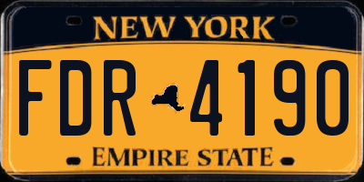 NY license plate FDR4190