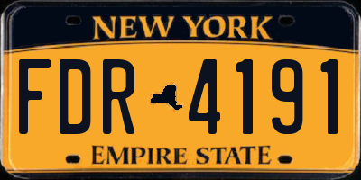 NY license plate FDR4191