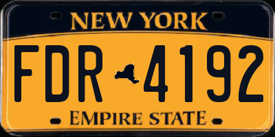 NY license plate FDR4192