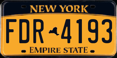 NY license plate FDR4193