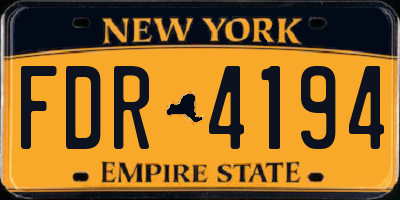 NY license plate FDR4194