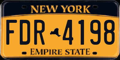 NY license plate FDR4198
