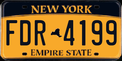 NY license plate FDR4199