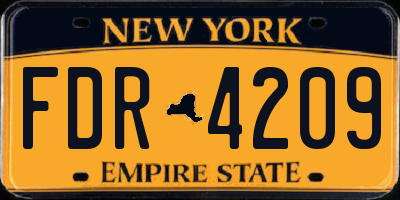 NY license plate FDR4209