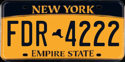 NY license plate FDR4222