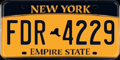 NY license plate FDR4229