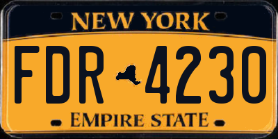 NY license plate FDR4230