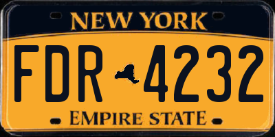 NY license plate FDR4232