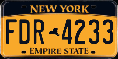 NY license plate FDR4233