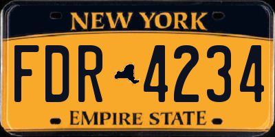 NY license plate FDR4234