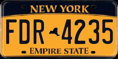 NY license plate FDR4235