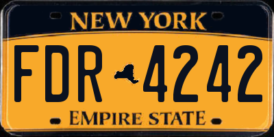 NY license plate FDR4242