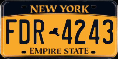 NY license plate FDR4243