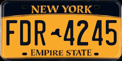 NY license plate FDR4245