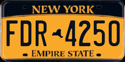 NY license plate FDR4250