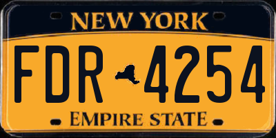 NY license plate FDR4254