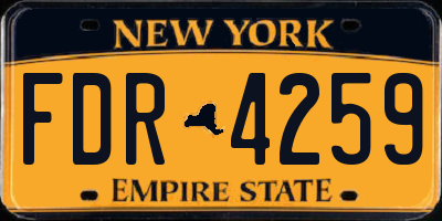 NY license plate FDR4259