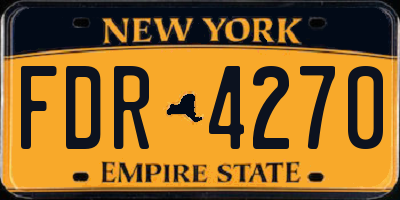 NY license plate FDR4270