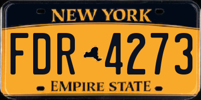 NY license plate FDR4273