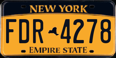 NY license plate FDR4278