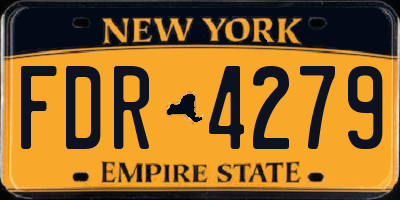 NY license plate FDR4279